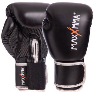 Перчатки боксерские на липучке PU MAXXMMA GB01S размер 12 унций цвет черный