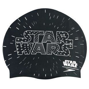 Шапочка для плавания силиконовая юниорская SPEEDO JUNIOR SLOGAN PRINT 808386C353 Star Wars черный-белый
