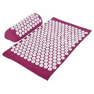 Набор массажный акупунктурный Аппликатор Кузнецова 2в1 коврик и валик Acupressure mat Zelart FI-0134 цвет салатовый