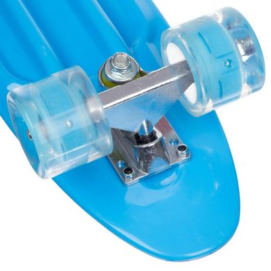 Пенни Скейтборд пластиковый 56х15см светящиеся колеса SK-881-3, Синий