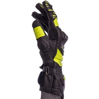 Длинные мотоперчатки зимние Alpinestars черно-салатовые AX-19, L
