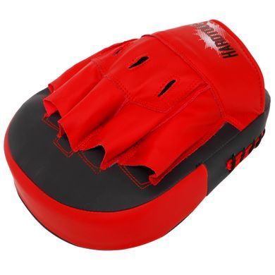 Лапа боксерская изогнутая тренировочная PU HARD TOUCH BO-4457 цвет черный-красный