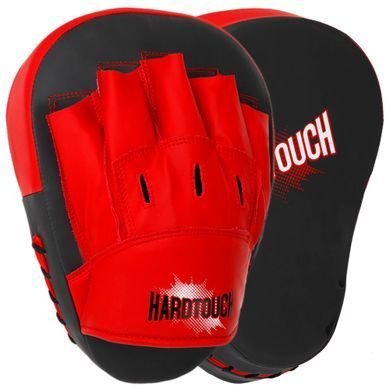 Лапа боксерская изогнутая тренировочная PU HARD TOUCH BO-4457 цвет черный-красный