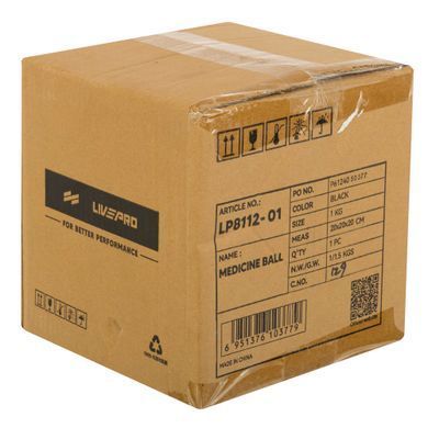 М'яч медичний медбол Medicine Ball LiveUp LP8112-1 1 кг чорний-синій