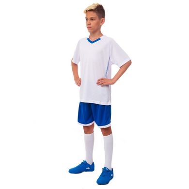 Футбольная форма подростковая Grapple сине-белая CO-7055B, рост 120 Белый-синий