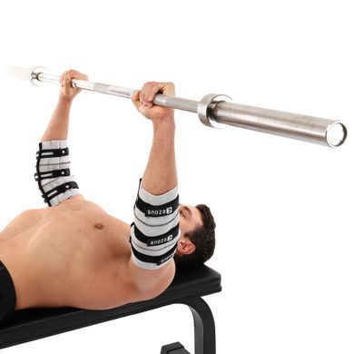 Налокотники для жима компрессионный бинтовой регулируемый ADJUSTABLE ELBOW SLEEVE EZOUS C-08 размер S цвет серый-черный