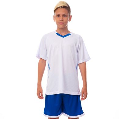 Футбольная форма подростковая Grapple сине-белая CO-7055B, рост 120 Белый-синий