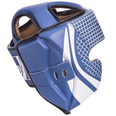 Шлем боксерский в мексиканском стиле кожаный синий VELO VL-2225