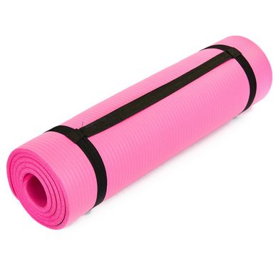 Коврик для йоги и фитнеса NBR 10мм FI-6986, Розовый