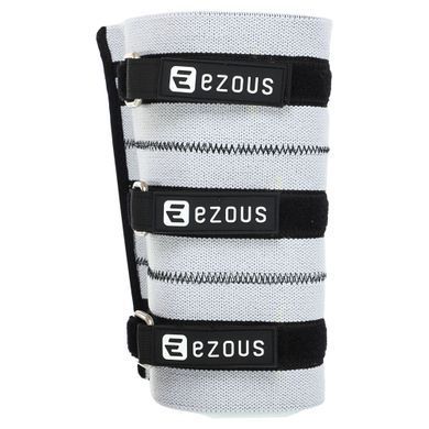 Налокотники для жима компрессионный бинтовой регулируемый ADJUSTABLE ELBOW SLEEVE EZOUS C-08 размер S цвет серый-черный