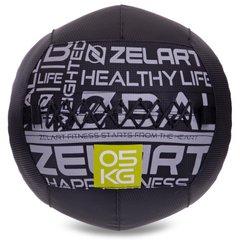 Мяч набивной медицинский для кроссфита WALL BALL Zelart FI-2637-5 5кг черный