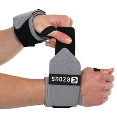 Бинты кистевые для жима STRENGTH WRIST WRAPS (SOLID SUPPOR) EZOUS C-04 цвет серый