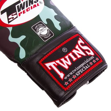 Перчатки для снарядов кожаные TWINS камуфляж серый FTBGL-1F