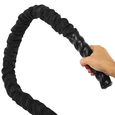 Канат для кроссфита в защитном рукаве Combat Battle Rope Zelart FI-5719-9 9м серый