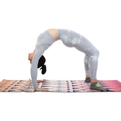 Килимок рушник для йоги з мікрофібри нековзний 4Monster YOGA TOWEL Y-YGT колір синій