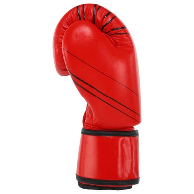 Перчатки боксерские FISTRAGE кожаные на липучке красные VL-6631, 12 унций