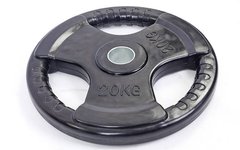 Блины (диски) 20 кг d-52 мм обрезиненные с тройным хватом Record TA-5706-20