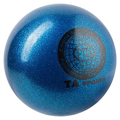 Мяч гимнастический TA SPORT 280 грамм 16 см с глиттером TA280, Синий