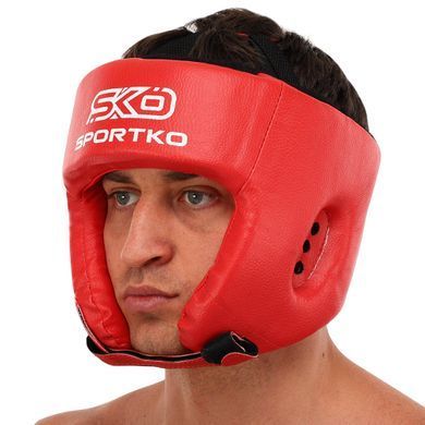 Шлем боксерский открытый искусственная кожа SPORTKO OD1 размер M цвет синий