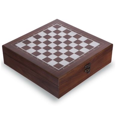 Шахматы, домино, карты 3 в 1 деревянные коричневые 24 x 24 см W2650 OF