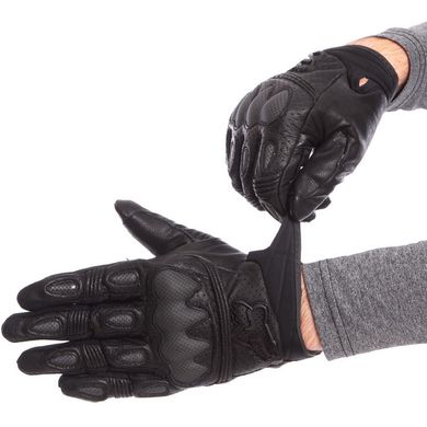 Мотоперчатки кожаные FOX черные MS-369-BK, L