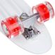Скейт пенни борд со светящимися колесами 56х15см белый SK-881-6, Белый
