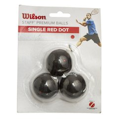 Мячи для сквоша WILSON (3шт) (средний мяч, красная точка) WRT618200