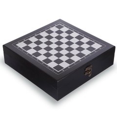 Шахи, доміно, карти 3 в 1 дерев'яні чорні 24 x 24 см W2650