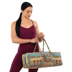 Сумка для йоги FODOKO Yoga bag Zelart FI-6970-3 бежевый-голубой