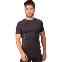 Компрессионная футболка с коротким рукавом черно-серая LD-1102, XXL