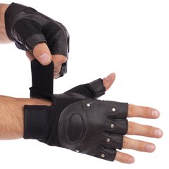 Перчатки для кроссфита и воркаута кожаные SPORT WorkOut BC-4381, L