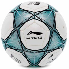 Мяч футбольный LI-NING LFQK635-4 №5 PU+EVA белый-бирюзовый