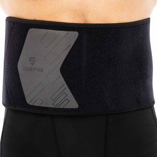 Пояс для тренажерного залу та схуднення SWEAT WAIST TRIMMER LiveUp LP8718 колір чорний-сірий