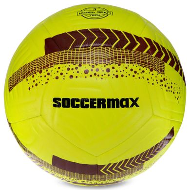 Мяч футбольный HYBRID SOCCERMAX FIFA FB-3113 цвет желтый-бордовый