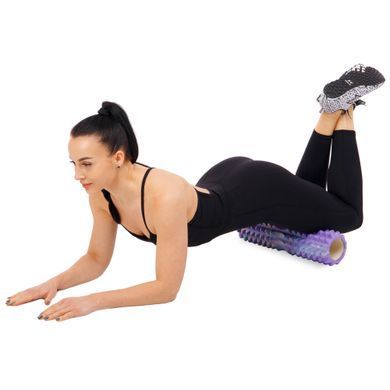 Роллер массажный цилиндр (ролик мфр) 45см Grid Spine Roller Zelart FI-9368 цвет розовый