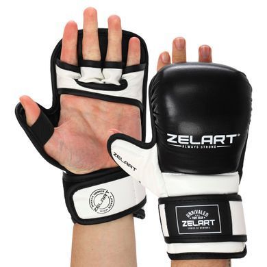 Рукавиці Краби спарингові для MMA Zelart BO-4612 розмір M колір білий-чорний