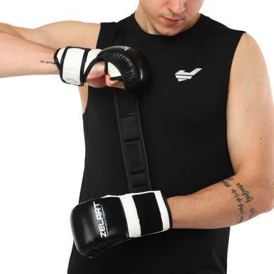 Рукавиці Краби спарингові для MMA Zelart BO-4612 розмір M колір білий-чорний