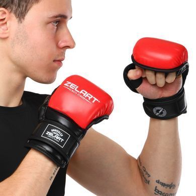 Рукавиці Краби спарингові для MMA Zelart BO-4612 розмір M колір білий-чорний