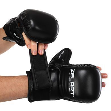 Рукавиці Краби спарингові для MMA Zelart BO-4612 розмір M колір білий-чорний
