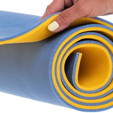 Каремат туристический коврик двухслойный 8 мм TY-3717, Желто-синий