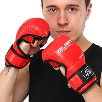 Рукавиці Краби спарингові для MMA Zelart BO-4612 розмір M колір білий-чорний