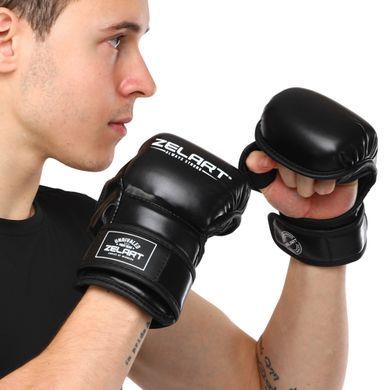 Рукавиці Краби спарингові для MMA Zelart BO-4612 розмір M колір білий-чорний