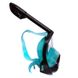Полнолицевая маска для снорклинга с дыханием через нос YSE, Черно-бирюзовая L-XL