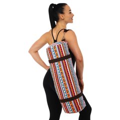 Сумка для йоги KINDFOLK Yoga bag Zelart FI-6969-4 оранжевый-голубой