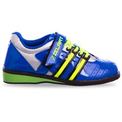 Штангетки обувь для тяжелой атлетики PU сине-салатовые OB-1265 (OF), 40 (25,5 см)