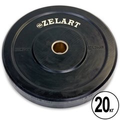 Блины для грифа для кроссфита Bumper Plates резиновые d-51мм Zelart Z-TOP ТА-5125-20