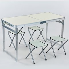 Складной стол + 4 стула 60х120см 8188, Белый