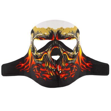 Маска лицевая ветрозащитная креативная термонаушники Zelart MS-4344-3 Red Evil Skull черный
