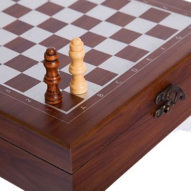 Шахматы, покер 2 в 1 деревянные 24 x 24 см коричневые W2624