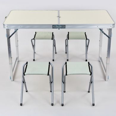 Складной стол + 4 стула 60х120см 8188, Белый